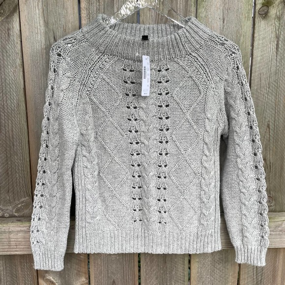J. Crew Sweaters - J Crew Sweater Gray NWT XS Cable-Knit